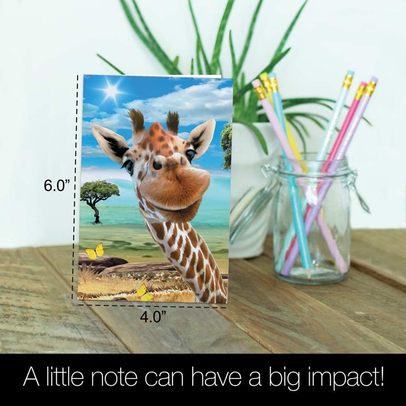 Tree-Free Greetings EcoNotes 12 Count Giraffe Selfie All Occasion Notecard Set with Envelopes, 4 x 6 Inches (FS56906) - Image 5